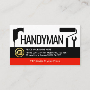 Creative Drill Brush Spanner Placard Business Card