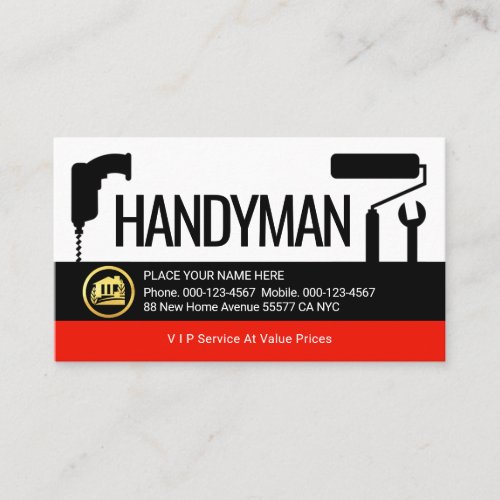 Creative Drill Brush Spanner Placard Business Card