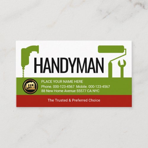Creative Drill Brush Spanner Placard Business Card