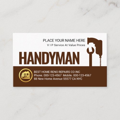 Creative Drill Spanner Handyman Tools Business Card