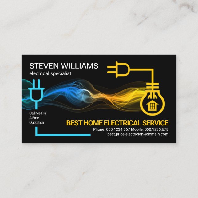 Creative Electric Circuit Lightning Electrician Business Card (Front)