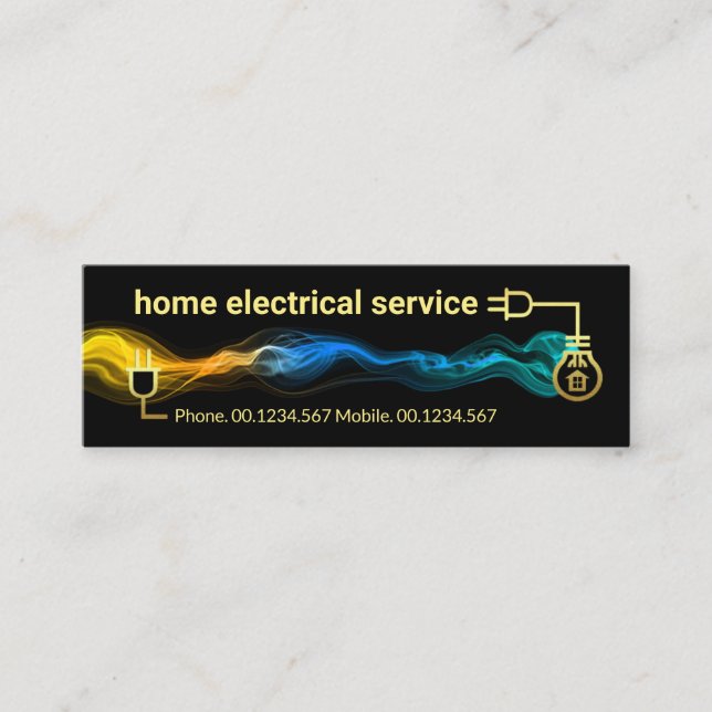 Creative Electric Circuit Lightning Power Mini Business Card (Front)