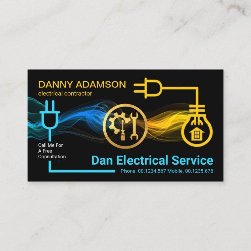 Creative Electric Circuit Lightning Wiring Business Card