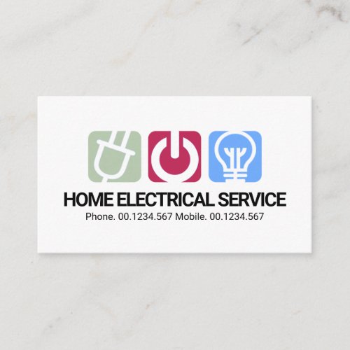 Creative Electric Power Buttons Electrical Repairs Business Card