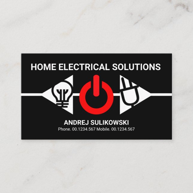 Creative Electrical Audio Panel Electrician Business Card (Front)