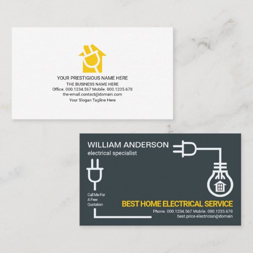 Creative Electrical Circuit Wiring Electrician Business Card 