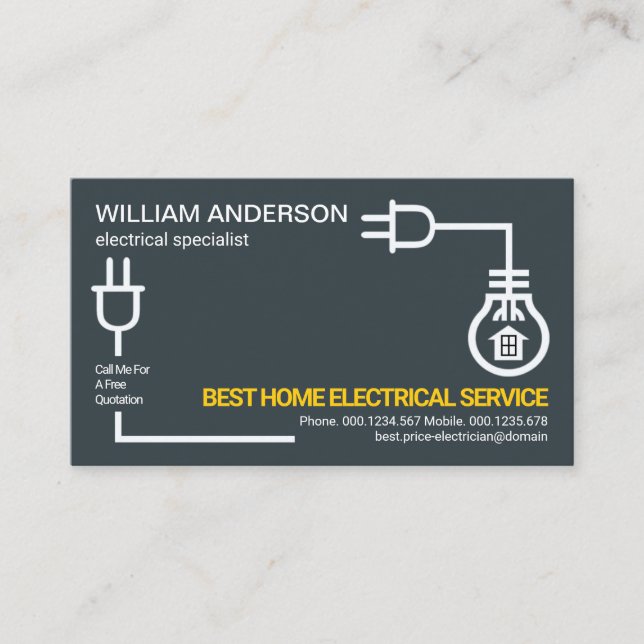 Creative Electrical Circuit Wiring Electrician  Business Card (Front)