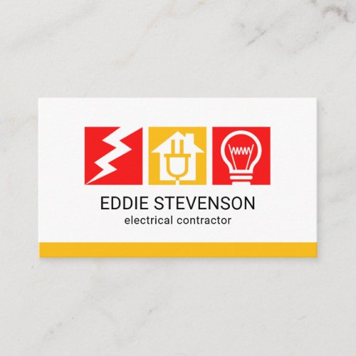 Creative Electrical Icon Blocks Business Card