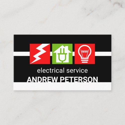 Creative Electrical Icon Blocks Business Card