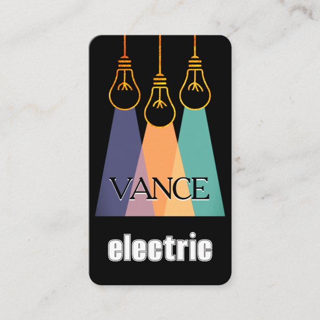 Creative Electrical Lightbulb Beam Business Card (Front)
