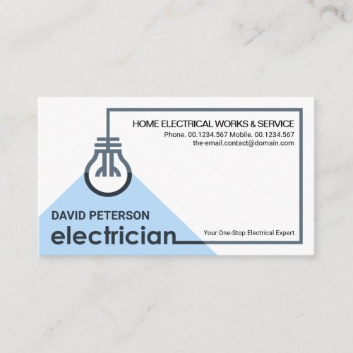 Creative Electrical Wiring Blue Bulb Electrician Business Card