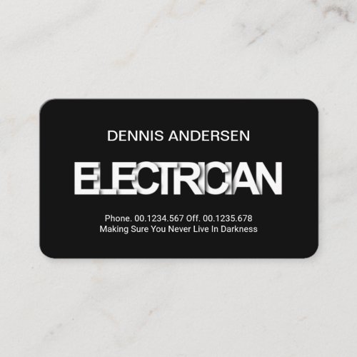 Creative Electrician Dark Shadow Business Card