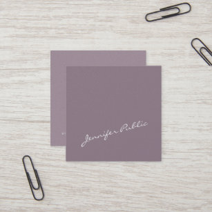 Creative Elegant Plain Design Pearl Finish Luxe Square Business Card