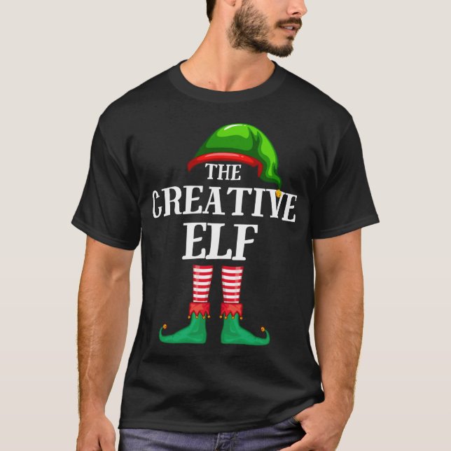 Creative Elf Matching Family Christmas Pajama T-Shirt (Front)
