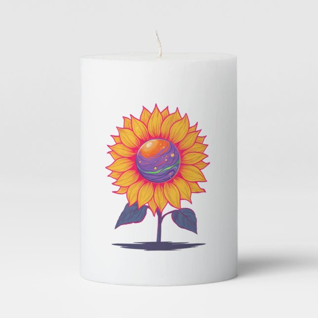 Creative Energy Bloom-white Pillar Candle (Front)