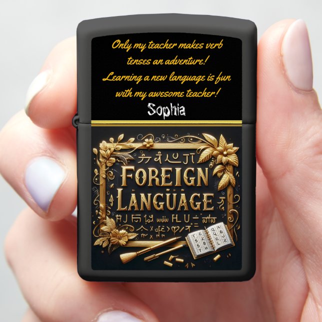 Creative Expression in Foreign Languages Zippo Lighter (In Hand)
