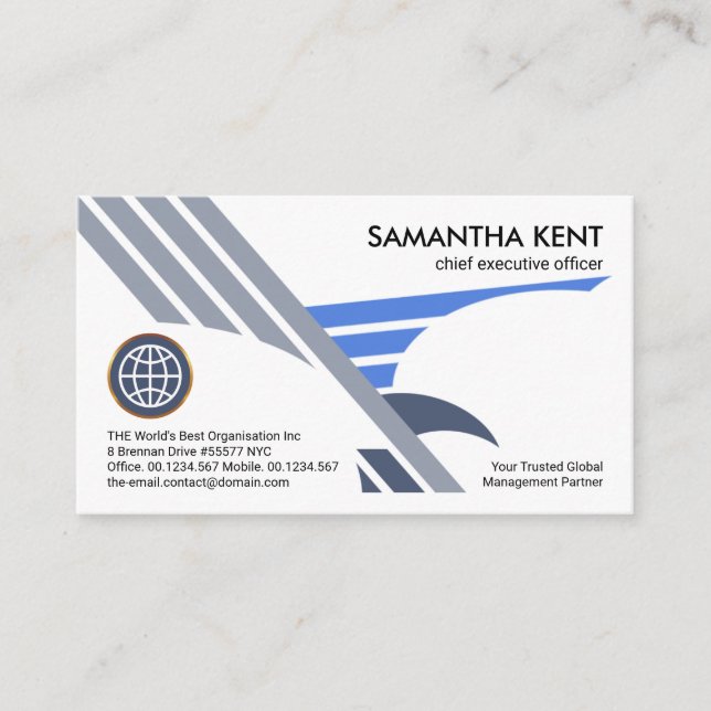 Creative Falcon Eagle Wings Startup CEO Founder Business Card (Front)