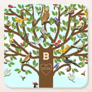 Creative Family Reunion Square Paper Coaster