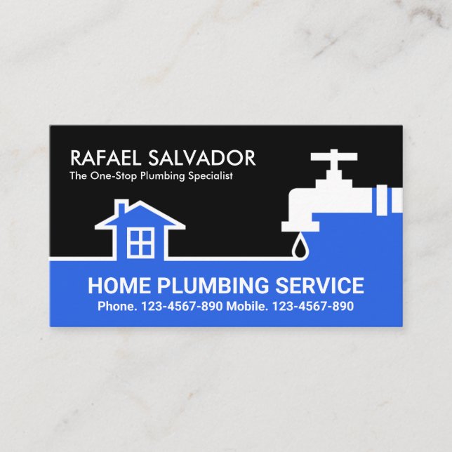 Creative Faucet Water Pipeline Border  Business Card (Front)