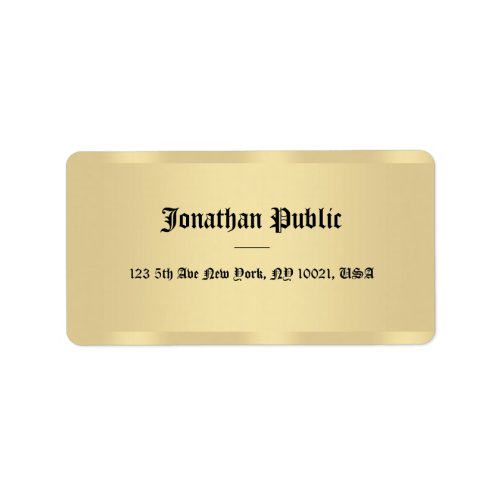 Creative Faux Gold Classic Style Text Name Trendy Label