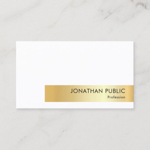 Creative Faux Gold Personalized Modern Elegant Business Card