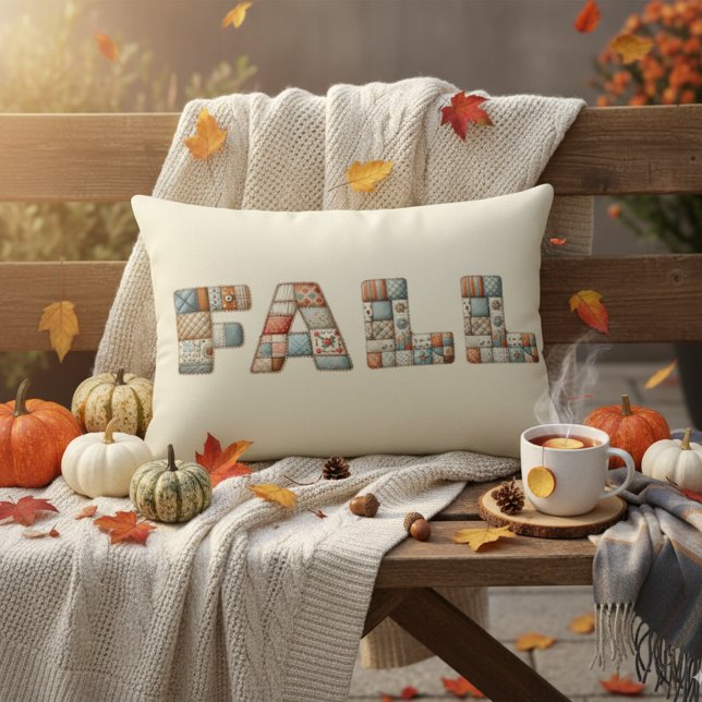 Creative Faux Patchwork Alphabet Art Accent Pillow (Creator Uploaded)