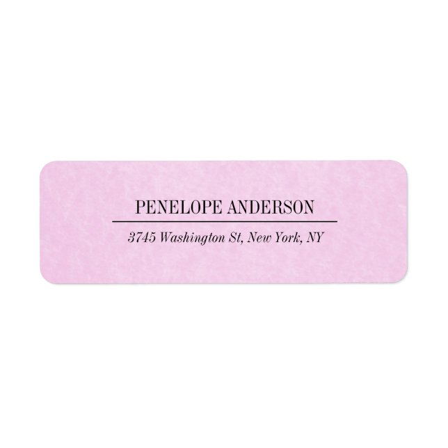 Creative Feminine Light Pink Simple Elegant Modern Label (Front)