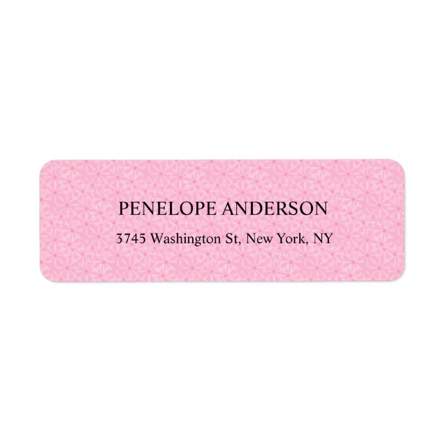 Creative Feminine Pink Pattern Chic Elegant Modern Label (Front)