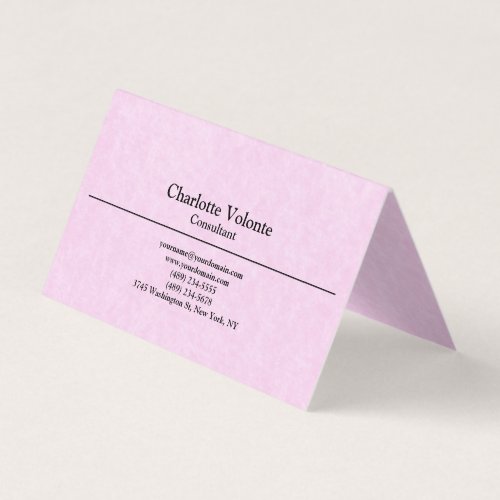 Creative Feminine Pink Trendy Plain Stylish Simple Business Card