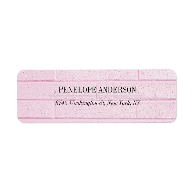 Creative Feminine Pink Wall Simple Elegant Modern Label (Front)
