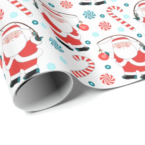 Creative Fishing Christmas Holiday Wrapping Paper