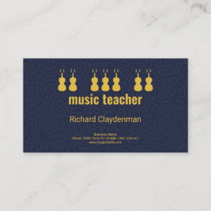 Creative Floating Violins Music Teacher Business Card