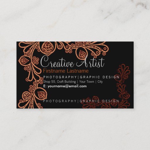 Customizable Creative Floral Artist Business Card
