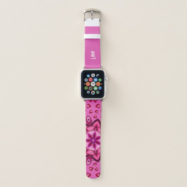 CREATIVE FLOWER HEART GIFT APPLE WATCH BAND (Front)