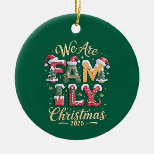 Creative & Fun Family Christmas Ceramic Ornament (Front)