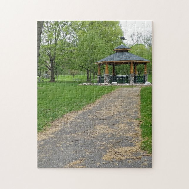 Creative gazebo fall photo jigsaw puzzle (Vertical)