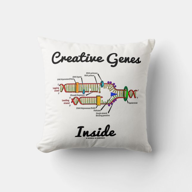 Creative Genes Inside (DNA Replication) Throw Pillow (Front)