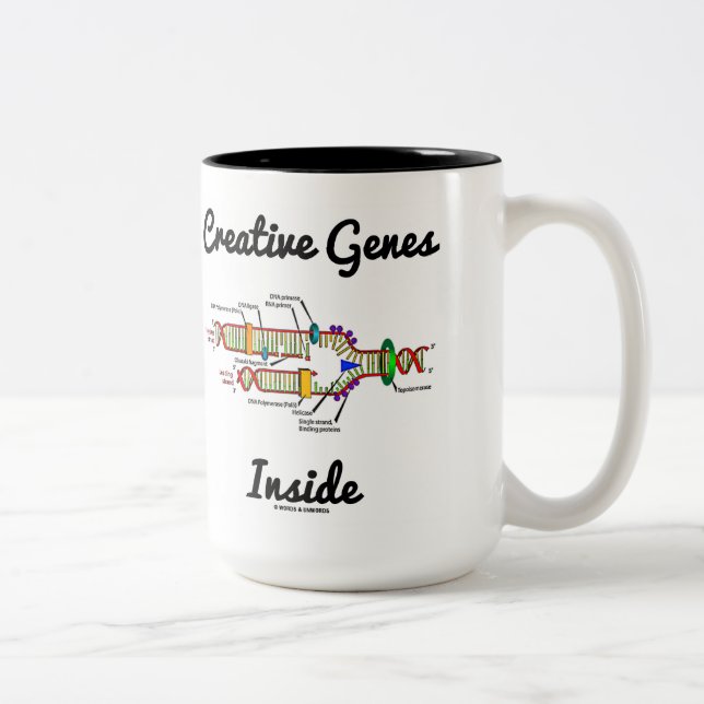 Creative Genes Inside (DNA Replication) Two-Tone Coffee Mug (Right)