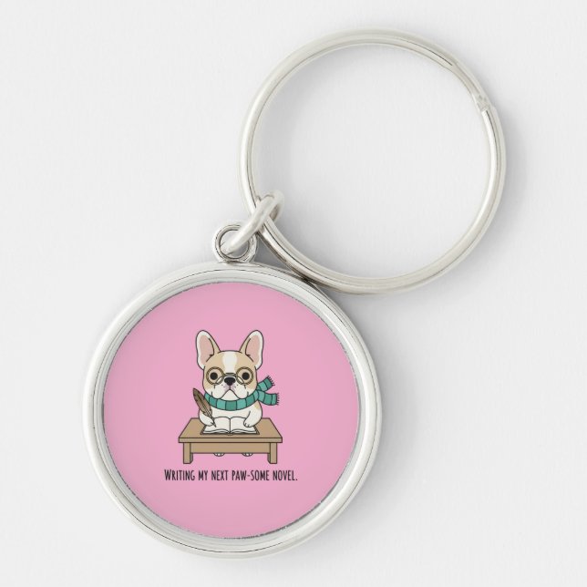 Creative Genius French Bulldog Pink Accessory Keychain (Front)