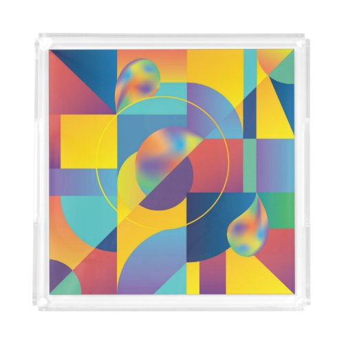 Creative Geometric Abstract Vintage Cover Acrylic Tray