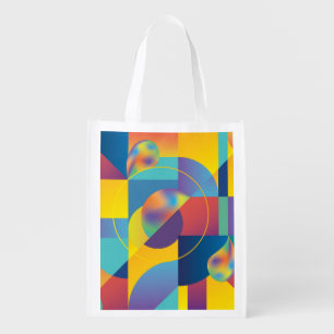 Creative Geometric: Abstract Vintage Cover. Grocery Bag