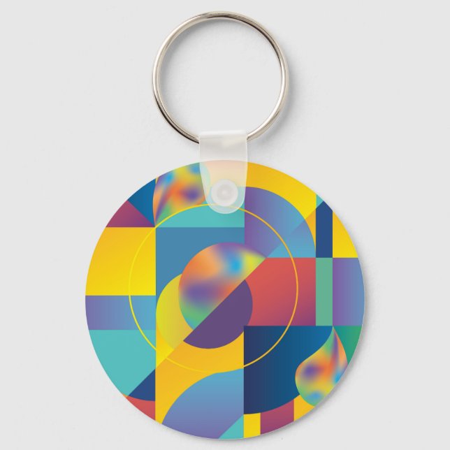 Creative Geometric: Abstract Vintage Cover. Keychain (Front)