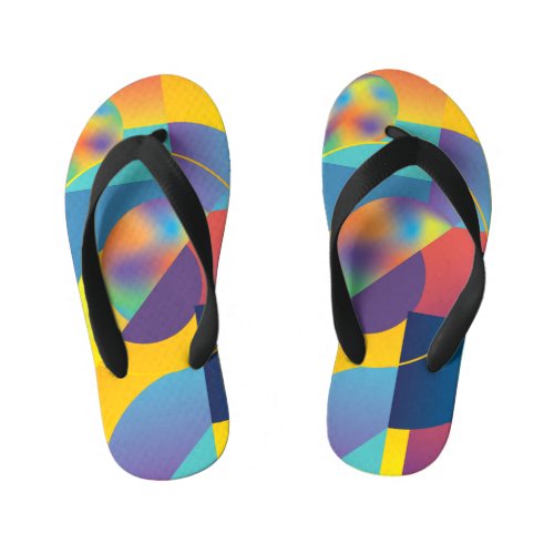 Creative Geometric Abstract Vintage Cover Kids Flip Flops