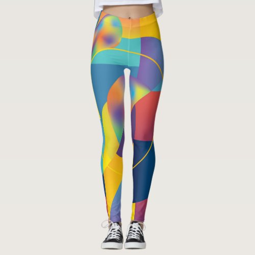 Creative Geometric Abstract Vintage Cover Leggings
