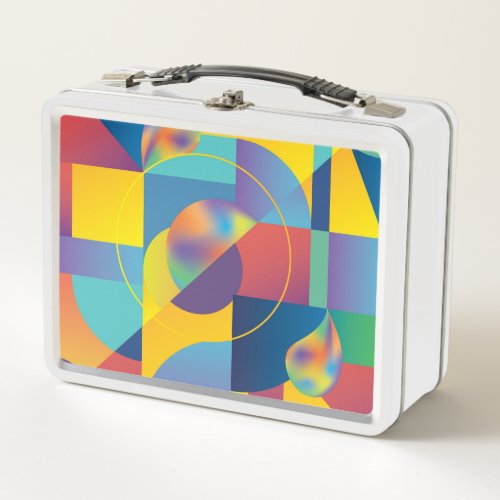 Creative Geometric Abstract Vintage Cover Metal Lunch Box