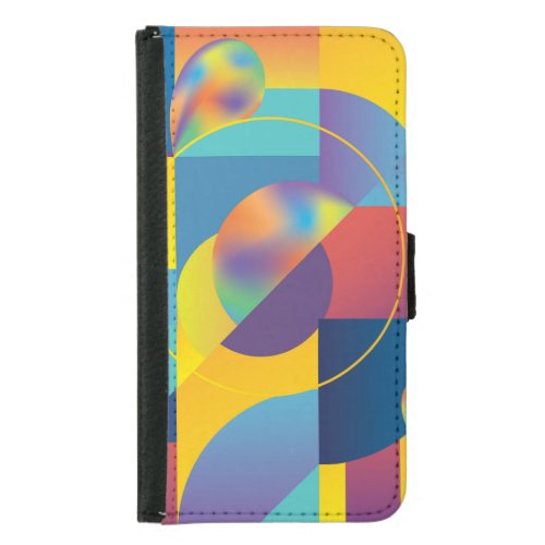 Creative Geometric Abstract Vintage Cover Samsung Galaxy S5 Wallet Case