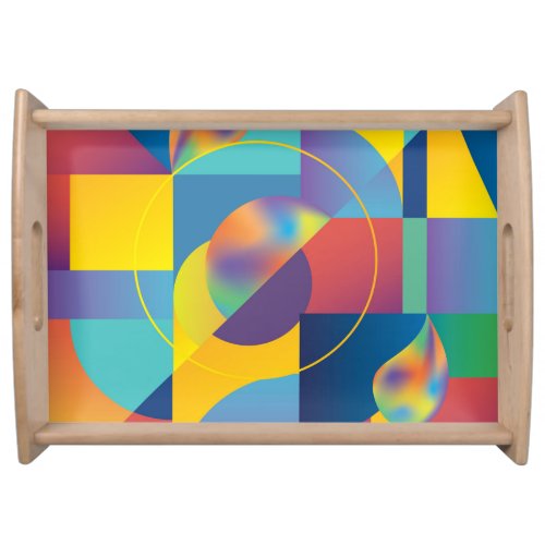 Creative Geometric Abstract Vintage Cover Serving Tray