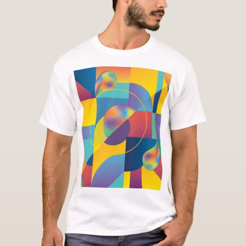 Creative Geometric Abstract Vintage Cover T_Shirt