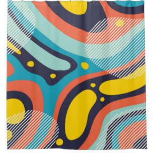 Creative geometric colorful background with patter shower curtain