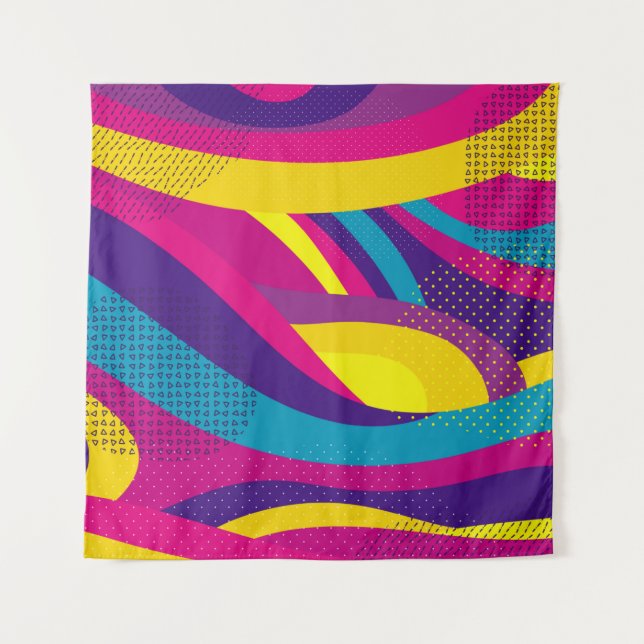 Creative geometric colorful bright background with tapestry (Front)